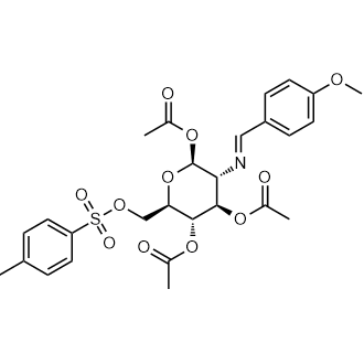 (2S,3R,4R,5S,6R)-3-((4-methoxybenzylidene)amino)-6-((tosyloxy)methyl)tetrahydro-2H-pyran-2,4,5-triyl triacetate التركيب الكيميائي