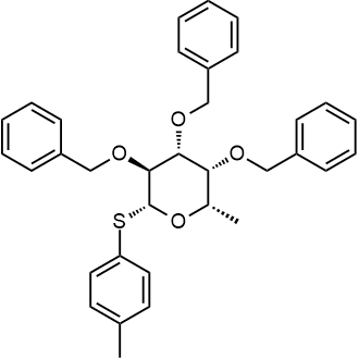 (2S,3R,4R,5S,6R)-3,4,5-tris(benzyloxy)-2-methyl-6-(p-tolylthio)tetrahydro-2H-pyran Chemical Structure