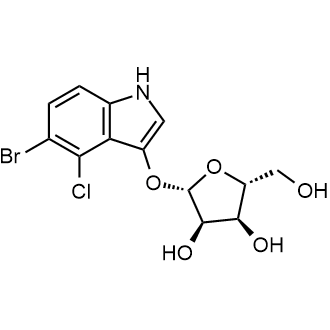 (2S,3R,4S,5R)-2-((5-bromo-4-chloro-1H-indol-3-yl)oxy)-5-(hydroxymethyl)tetrahydrofuran-3,4-diol Chemical Structure