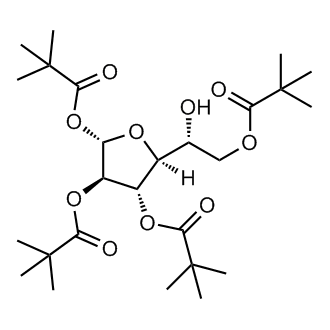 (2S,3R,4S,5S)-5-((R)-1-hydroxy-2-(pivaloyloxy)ethyl)tetrahydrofuran-2,3,4-triyl tris(2,2-dimethylpropanoate) 化学構造