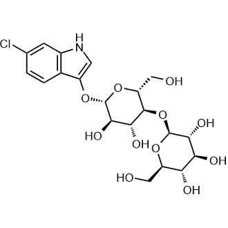 (2S,3R,4S,5S,6R)-2-(((2R,3S,4R,5R,6S)-6-((6-chloro-1H-indol-3-yl)oxy)-4,5-dihydroxy-2-(hydroxymethyl)tetrahydro-2H-pyran-3-yl)oxy)-6-(hydroxymethyl)tetrahydro-2H-pyran-3,4,5-triol Chemical Structure