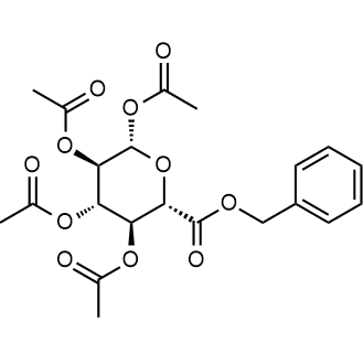 (2S,3R,4S,5S,6S)-6-((benzyloxy)carbonyl)tetrahydro-2H-pyran-2,3,4,5-tetrayl tetraacetate 化学構造