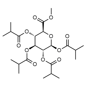 (2S,3R,4S,5S,6S)-6-(methoxycarbonyl)tetrahydro-2H-pyran-2,3,4,5-tetrayl tetrakis(2-methylpropanoate) Chemical Structure