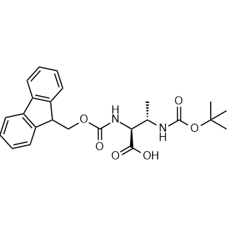 (2S,3S)-2-((((9H-Fluoren-9-yl)methoxy)carbonyl)amino)-3-((tert-butoxycarbonyl)amino)butanoic acid 化学構造