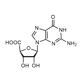 (2S,3S,4R,5R)-5-(2-Amino-6-oxo-1,6-dihydro-9H-purin-9-yl)-3,4-dihydroxytetrahydrofuran-2-carboxylic acid Chemical Structure