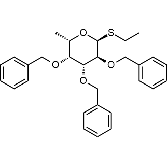 (2S,3S,4R,5R,6S)-3,4,5-Tris(benzyloxy)-2-(ethylthio)-6-methyltetrahydro-2H-pyran Chemische Struktur