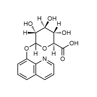 (2S,3S,4S,5R)-3,4,5-Trihydroxy-6-(quinolin-8-yloxy)tetrahydro-2H-pyran-2-carboxylic acid 化学構造