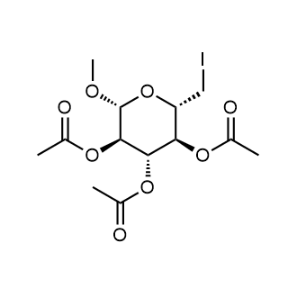 (2S,3S,4S,5R,6R)-2-(iodomethyl)-6-methoxytetrahydro-2H-pyran-3,4,5-triyl triacetate 化学構造