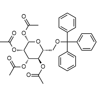 (2S,3S,4S,5R,6R)-6-((trityloxy)methyl)tetrahydro-2H-pyran-2,3,4,5-tetrayl tetraacetate Chemical Structure