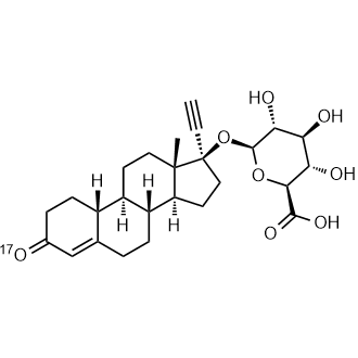 (2S,3S,4S,5R,6S)-6-(((8R,9S,10R,13S,14S,17R)-17-ethynyl-13-methyl-3-(oxo-17O)-2,3,6,7,8,9,10,11,12,13,14,15,16,17-tetradecahydro-1H-cyclopenta[a]phenanthren-17-yl)oxy)-3,4,5-trihydroxytetrahydro-2H-pyran-2-carboxylic acid التركيب الكيميائي