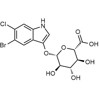 (2S,3S,4S,5R,6S)-6-((5-bromo-6-chloro-1H-indol-3-yl)oxy)-3,4,5-trihydroxytetrahydro-2H-pyran-2-carboxylic acid Chemical Structure