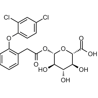 (2S,3S,4S,5R,6S)-6-(2-(2-(2,4-Dichlorophenoxy)phenyl)acetoxy)-3,4,5-trihydroxytetrahydro-2H-pyran-2-carboxylic acid Chemical Structure