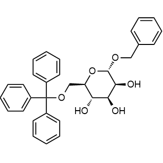 (2S,3S,4S,5S,6R)-2-(benzyloxy)-6-((trityloxy)methyl)tetrahydro-2H-pyran-3,4,5-triol 化学構造