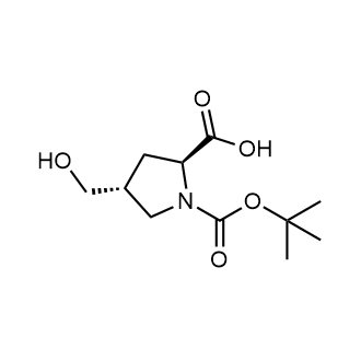 (2S,4R)-1-(Tert-butoxycarbonyl)-4-(hydroxymethyl)pyrrolidine-2-carboxylic acid Chemical Structure