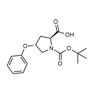 (2S,4R)-1-(tert-Butoxycarbonyl)-4-phenoxypyrrolidine-2-carboxylic acid Chemische Struktur