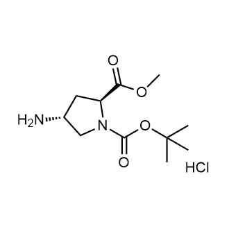 (2S,4R)-1-tert-Butyl 2-methyl 4-aminopyrrolidine-1,2-dicarboxylate hydrochloride Chemische Struktur