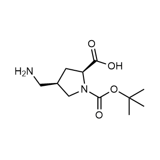 (2S,4R)-4-(Aminomethyl)-1-[(tert-butoxy)carbonyl]pyrrolidine-2-carboxylic acid Chemical Structure