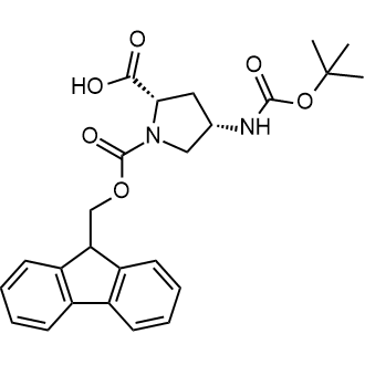 (2S,4S)-1-(((9H-Fluoren-9-yl)methoxy)carbonyl)-4-((tert-butoxycarbonyl)amino)pyrrolidine-2-carboxylic acid التركيب الكيميائي