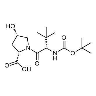 (2S,4S)-1-((S)-2-((tert-Butoxycarbonyl)amino)-3,3-dimethylbutanoyl)-4-hydroxypyrrolidine-2-carboxylic acid 化学構造