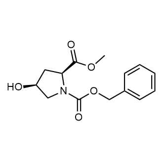 (2S,4S)-1-(Benzyloxycarbonyl)-2-(methoxycarbonyl)-4-hydroxypyrrolidine 化学構造