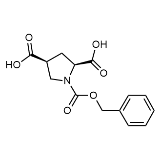 (2S,4S)-1-(benzyloxycarbonyl)pyrrolidine-2,4-dicarboxylic acid Chemical Structure