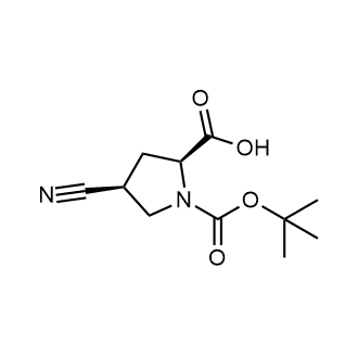 (2S,4S)-1-(tert-Butoxycarbonyl)-4-cyanopyrrolidine-2-carboxylic acid Chemical Structure