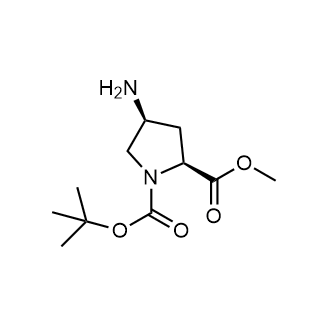 (2S,4S)-1-tert-Butyl2-methyl4-aminopyrrolidine-1,2-dicarboxylate 化学構造