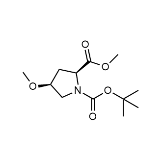 (2S,4S)-4-Methoxy-2-(methoxycarbonyl)pyrrolidine-1-carboxylic acid tert-butyl ester Chemical Structure