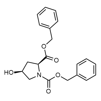 (2S,4S)-Dibenzyl 4-hydroxypyrrolidine-1,2-dicarboxylate Chemische Struktur