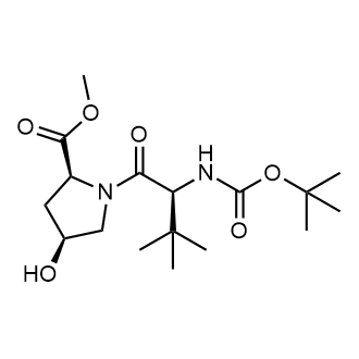 (2S,4S)-Methyl 1-((S)-2-((tert-butoxycarbonyl)amino)-3,3-dimethylbutanoyl)-4-hydroxypyrrolidine-2-carboxylate Chemische Struktur