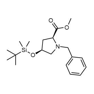 (2S,4S)-methyl 1-benzyl-4-((tert-butyldimethylsilyl)oxy)pyrrolidine-2-carboxylate Chemische Struktur