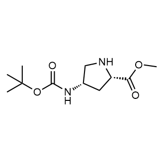 (2S,4S)-Methyl 4-((tert-butoxycarbonyl)amino)pyrrolidine-2-carboxylate Chemical Structure