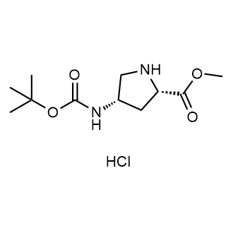 (2S,4S)-Methyl 4-((tert-butoxycarbonyl)amino)pyrrolidine-2-carboxylate hydrochloride 化学構造