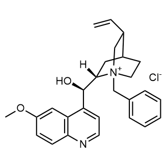 (2S,4S,5R)-1-Benzyl-2-((R)-hydroxy(6-methoxyquinolin-4-yl)methyl)-5-vinylquinuclidin-1-ium chloride Chemical Structure