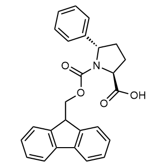 (2S,5S)-1-(((9H-Fluoren-9-yl)methoxy)carbonyl)-5-phenylpyrrolidine-2-carboxylic acid Chemical Structure