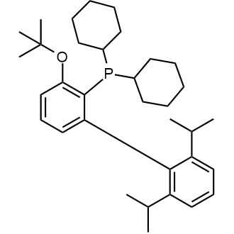 (3-(Tert-butoxy)-2',6'-diisopropyl-[1,1'-biphenyl]-2-yl)dicyclohexylphosphane 化学構造