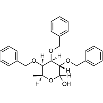 (3S,4R,5R,6S)-3,4,5-Tris(benzyloxy)-6-methyltetrahydro-2H-pyran-2-ol Chemical Structure