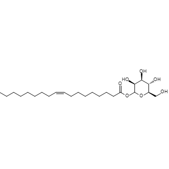 (3S,4S,5S,6R)-3,4,5-trihydroxy-6-(hydroxymethyl)tetrahydro-2H-pyran-2-yl oleate 化学構造