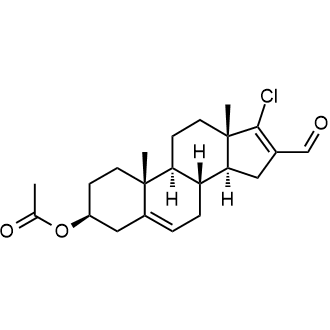 (3S,8R,9S,10R,13S,14S)-17-chloro-16-formyl-10,13-dimethyl-2,3,4,7,8,9,10,11,12,13,14,15-dodecahydro-1H-cyclopenta[a]phenanthren-3-yl acetate Chemical Structure