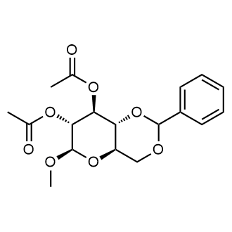 (4AR,6R,7R,8S,8aR)-6-methoxy-2-phenylhexahydropyrano[3,2-d][1,3]dioxine-7,8-diyl diacetate Chemical Structure