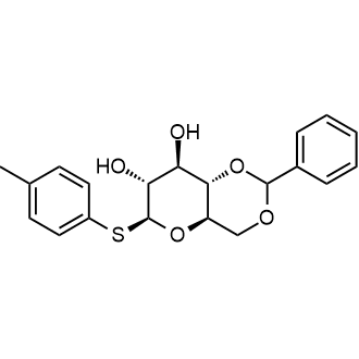 (4AR,6S,7R,8R,8aS)-2-phenyl-6-(p-tolylthio)hexahydropyrano[3,2-d][1,3]dioxine-7,8-diol Chemical Structure