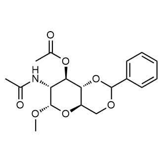 (4AR,6S,7R,8R,8aS)-7-acetamido-6-methoxy-2-phenylhexahydropyrano[3,2-d][1,3]dioxin-8-yl acetate 化学構造