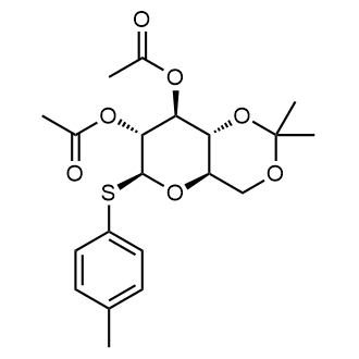 (4AR,6S,7R,8S,8aR)-2,2-dimethyl-6-(p-tolylthio)hexahydropyrano[3,2-d][1,3]dioxine-7,8-diyl diacetate Chemical Structure