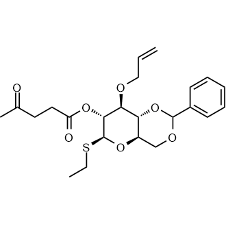 (4AR,6S,7R,8S,8aR)-8-(allyloxy)-6-(ethylthio)-2-phenylhexahydropyrano[3,2-d][1,3]dioxin-7-yl 4-oxopentanoate 化学構造