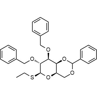 (4AR,6S,7R,8S,8aS)-7,8-bis(benzyloxy)-6-(ethylthio)-2-phenylhexahydropyrano[3,2-d][1,3]dioxine Chemical Structure