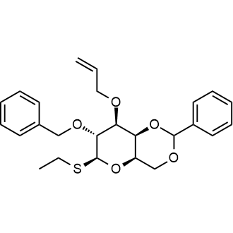 (4AR,6S,7R,8S,8aS)-8-(allyloxy)-7-(benzyloxy)-6-(ethylthio)-2-phenylhexahydropyrano[3,2-d][1,3]dioxine Chemical Structure