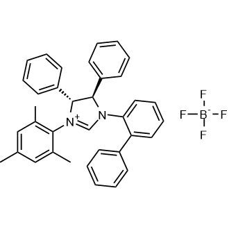 (4R,5R)-1-([1,1'-biphenyl]-2-yl)-3-mesityl-4,5-diphenyl-4,5-dihydro-1H-imidazol-3-ium tetrafluoroborate 化学構造