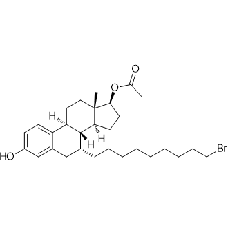 (7a,17b)-7-(9-Bromononyl)-estra-1,3,5(10)-triene-3,17-diol 17-acetate 化学構造