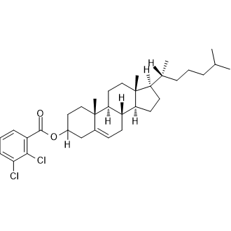 (8S,9S,10R,13R,14S,17R)-10,13-Dimethyl-17-((R)-6-methylheptan-2-yl)-2,3,4,7,8,9,10,11,12,13,14,15,16,17-tetradecahydro-1H-cyclopenta[a]phenanthren-3-yl 2,3-dichlorobenzoate 化学構造