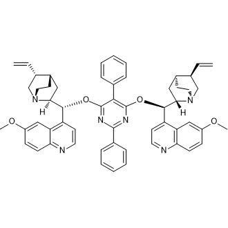 (8α,9R)-(8''α,9''R)-9,9''-[(2,5-Diphenyl-4,6-pyrimidinediyl)bis(oxy)]bis[6'-methoxycinchonan] Chemical Structure